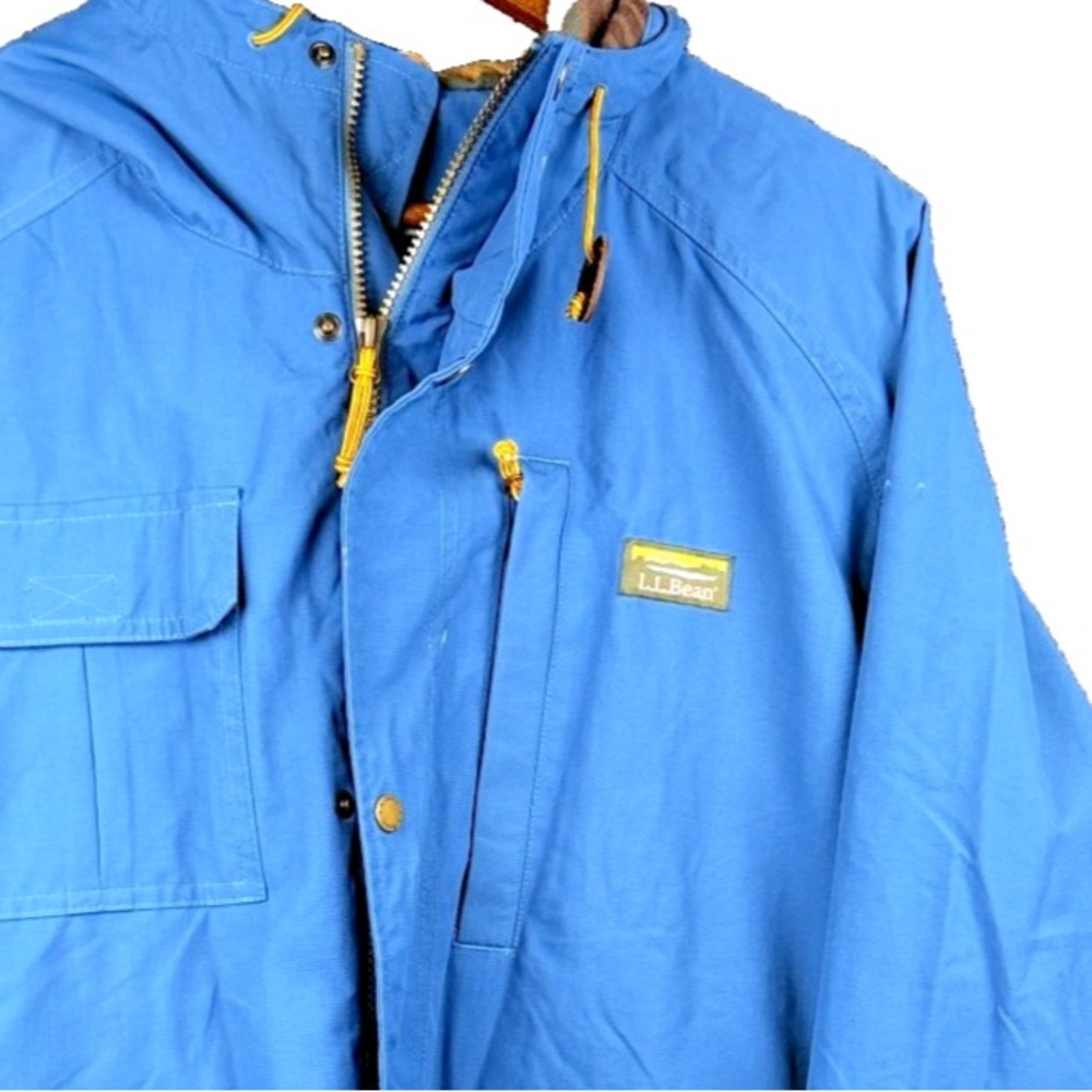 LL Bean Mountain Classic Parka Wool Blend Lined Hooded Full Zip Jacket Blue XXL